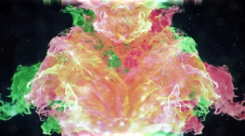 Motion Background VJ Loop - Orange Red Green Blue Cyan Colorful Particles HD Stock Footage 68081419