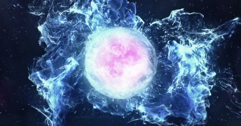 Motion Background VJ Loop - Pink Lens Sphere Blue Particles 4k Stock Footage 67387555