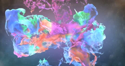 Motion Background VJ Loop - Pink Orange Purple Cyan Colorful Particles 4k Stock Footage 68081405