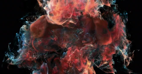 Motion Background VJ Loop - Red and Blue Particles 4k + Matte Stock Footage 62434236