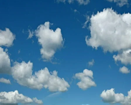 Motion background - white clouds flying on blue sky Stock Footage 344876