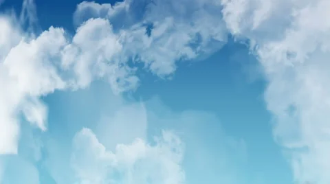 Motion background - white clouds flying on blue sky Stock Footage 5253042