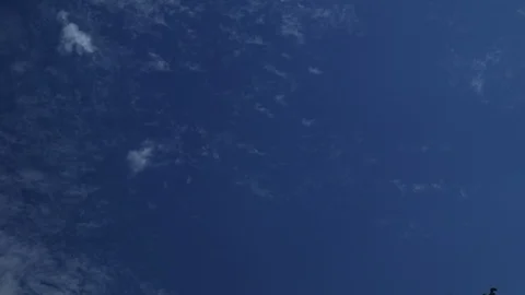 Motion Background. White Clouds Flying On Blue Sky 動画素材 112059430