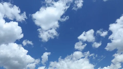 Motion Background. White Clouds Flying On Blue Sky Stock Footage 112059818