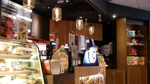 Motion of barista preparing coffee for customer at Seattle coffee Stock Footage 103064468