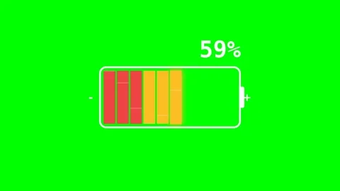 Motion of Battery Charge Levels in Video Demonstrating Low to Full Capacity.. Stock Footage 342622804
