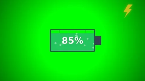 Motion of Battery Charging Progress Bar with Vivid Green Background for Tec.. 库存影片 342568435