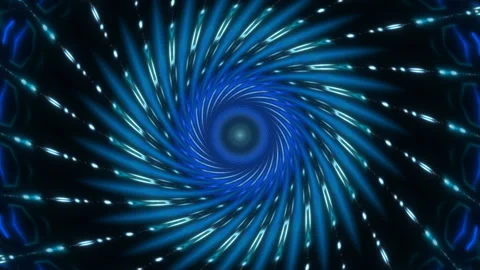 Motion blue light and particles on black background, loop Vidéo 98227243