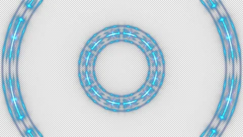 Motion blue shape on transparent background, alpha channel, loop Stock Footage 156570332