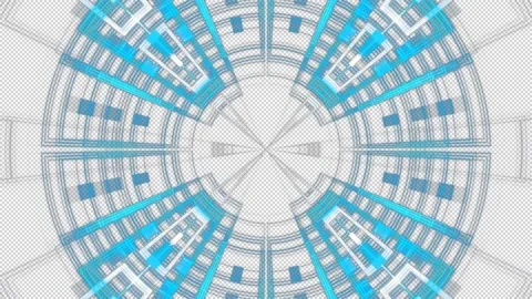 Motion blue shapes on transparent background, alpha channel, loop Stock Footage 138512188