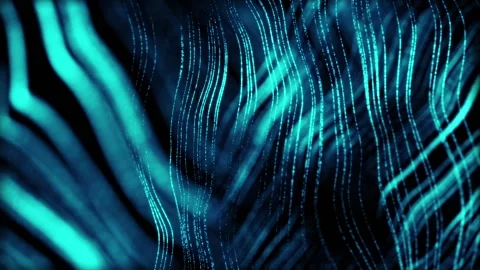 Motion of a blue wave composed of particles Stock Footage 120075079