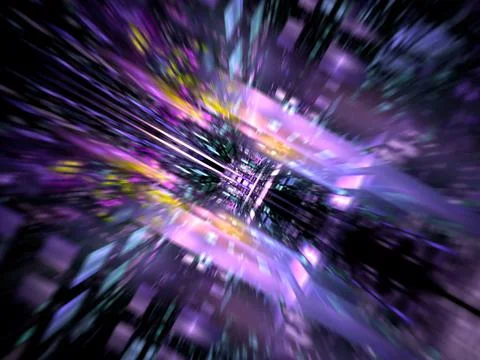 Motion blur and perspective effect - abstract 3d illustration Stock Illustration