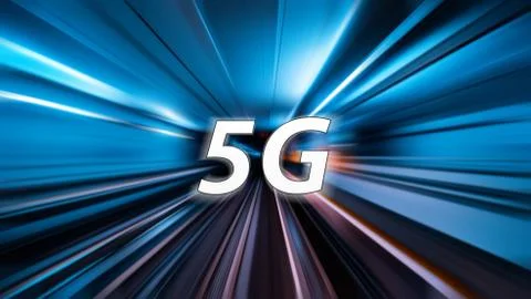 Motion blur background with 5G Stock Photos