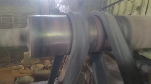 Motion Blur of Rotating Drive Shaft and Belts in Gold Mining Facility 動画素材 333696520