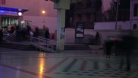 Motion Blur Timelapse in Train Station Public Transportation Video stock 149812691