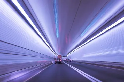 Motion Blur in a Tunnel Stock Photos