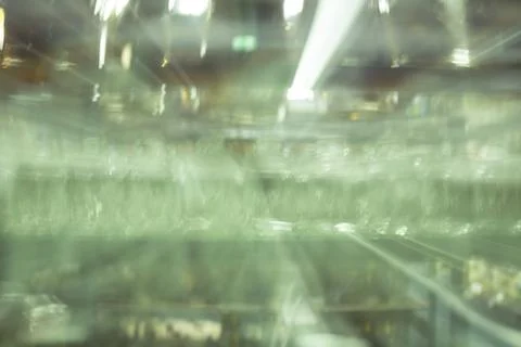 Motion blurred background with bokeh, long exposure with zoom effect Stock Photos