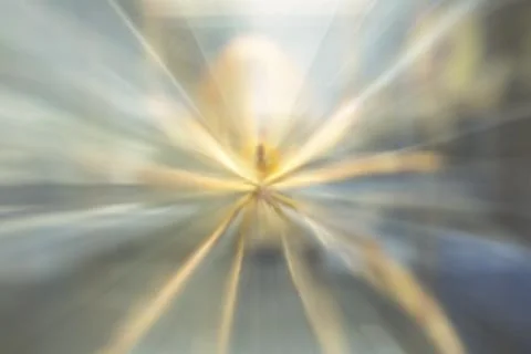 Motion blurred background with bokeh, long exposure with zoom effect Stock Photos