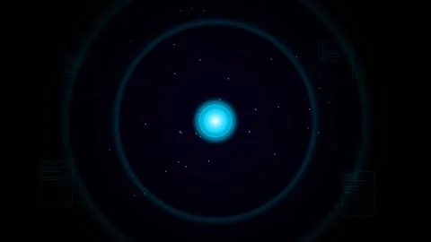 Motion of a Bright Blue Star with Orbiting Planets in Space Animation for S.. Stock Footage 342749545