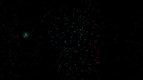 Motion of Bright Particles in Dark Space Creating Dynamic Visual Effect for.. 库存影片 342770441