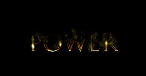 Motion burning word power on a black background. Stock Footage 92019880