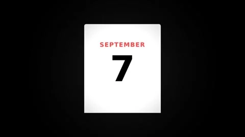 Motion of a calendar displaying September 3rd, 7th, and 10th in sequence, h.. Stock Footage 342624939