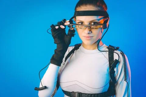 Motion caption virtual reality Stock Photos