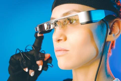 Motion caption virtual reality Stock Photos