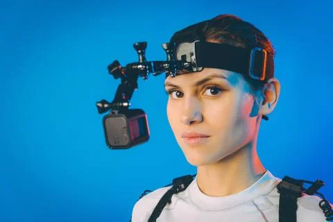 Motion caption virtual reality Foto stock