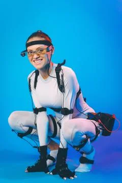 Motion caption virtual reality Stock Photos