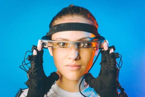 Motion caption virtual reality Foto stock