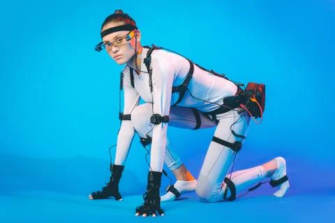Motion caption virtual reality Stock Photos