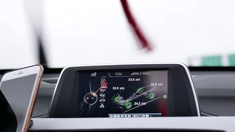 Motion of car driving on heavy raining day and focusing on outside road Stock Footage 81458922