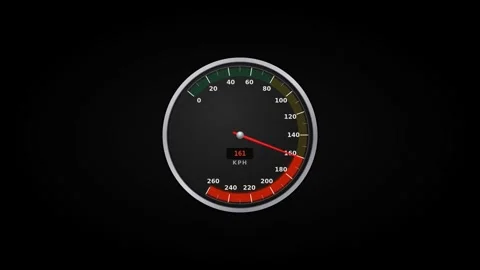 Motion of a Car Speedometer in Action Showing Speed Fluctuations and RPM Dy.. Stock Footage 342667422