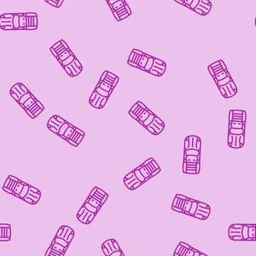 Motion car top view line seamless pattern Stock Illustration