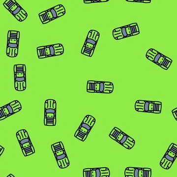 Motion car top view vector seamless pattern Stock Illustration
