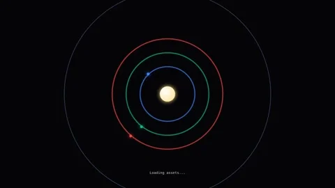 Motion of Celestial Bodies in Space Animation Demonstrating Orbits and Plan.. 库存影片 342762397