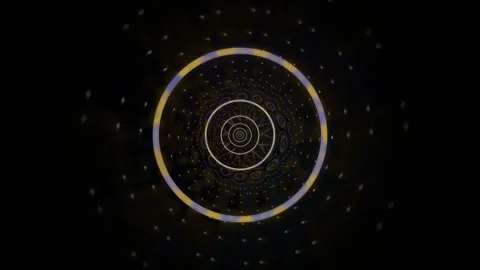 Motion circles with dotted patterns on dark background Stock Footage 339963999