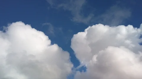 Motion clouds in blue sky rolling, Towering Cumulus Cloud Stock Footage 112362768