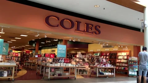 Motion of Coles bookstore inside Lougheed Town Centre mall Stock Footage 65058010