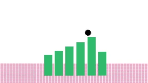 Motion collage video of geometry figure ball jump promotion chart Stock Footage 302969530