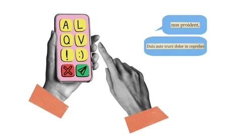 Motion collage video of human hand hold phone device buttons Stock Footage 302969527