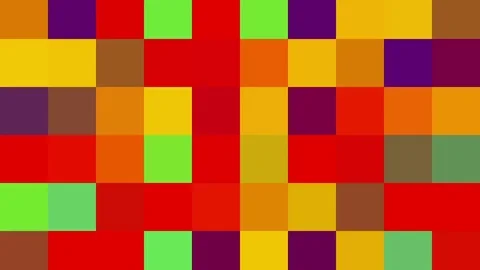 Motion Colored Squares Moving Mosaic Fun Cartoon Background Stock Footage