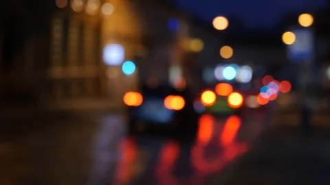 Motion of colorful diffused blurred and defocused twinkling light of city trafic 動画素材 106268873