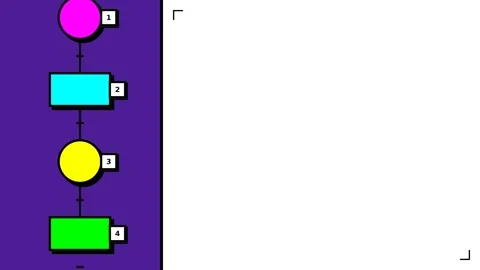 Motion of colorful geometric shapes in a vertical sequence for dynamic visu.. 库存影片 342769181