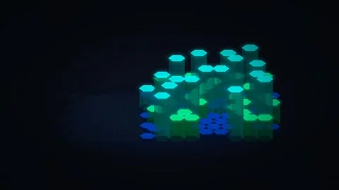 Motion of Colorful Light Dots in Darkness Creating Dynamic Visual Effect. 库存影片 342750826