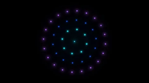 Motion of Colorful Light Patterns in Circular Arrangement for Dynamic Visua.. 库存影片 342640630
