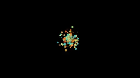 Motion colorful particles on black background. 4k animation. Alfa channel. Stock Footage 108652304