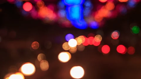 Motion of colourful blurred and defocused lights of city traffic Stock Footage 53775953
