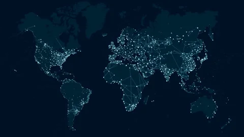 Motion communications network map of the world Stock Footage 121606711